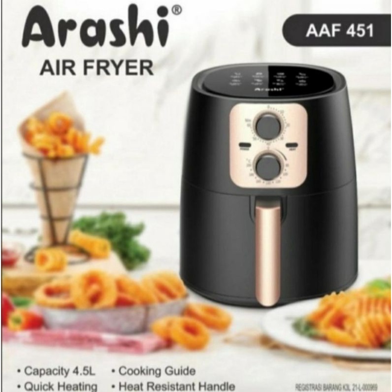 AIR FRYER PENGGORENG TANPA MINYAK ARASHI AAF 451