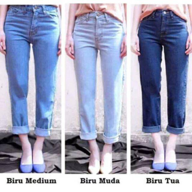 NEW CELANA JEANS BOYFREND WANITA/BASIC WANITA BAHAN NON STREET SIZE 27 SAMPAI 34