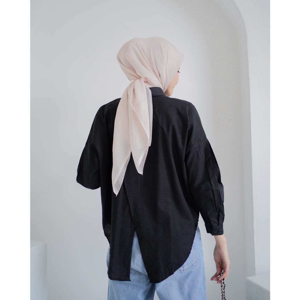 Kemeja Linen Wanita Oversize Nelka Linen Shirt Kemeja Wanita Terbaru