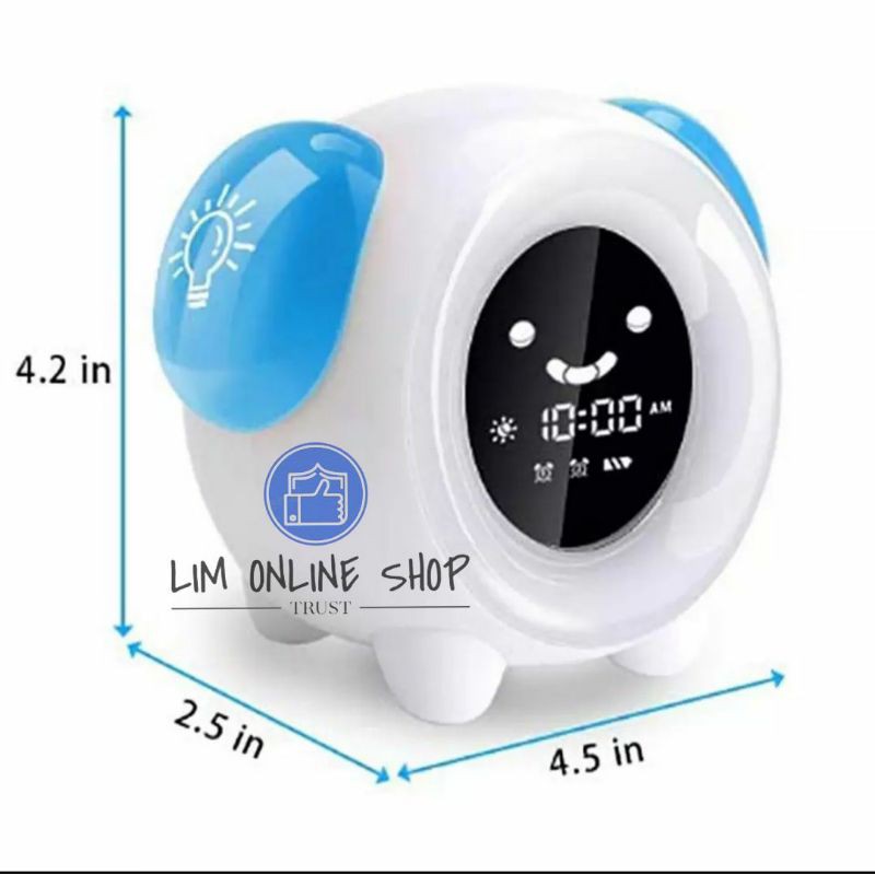 Smart Clock Alarm Jam Weker Digital Meja Pintar Unik Lampu LED Music Recharger Baterai High Quality