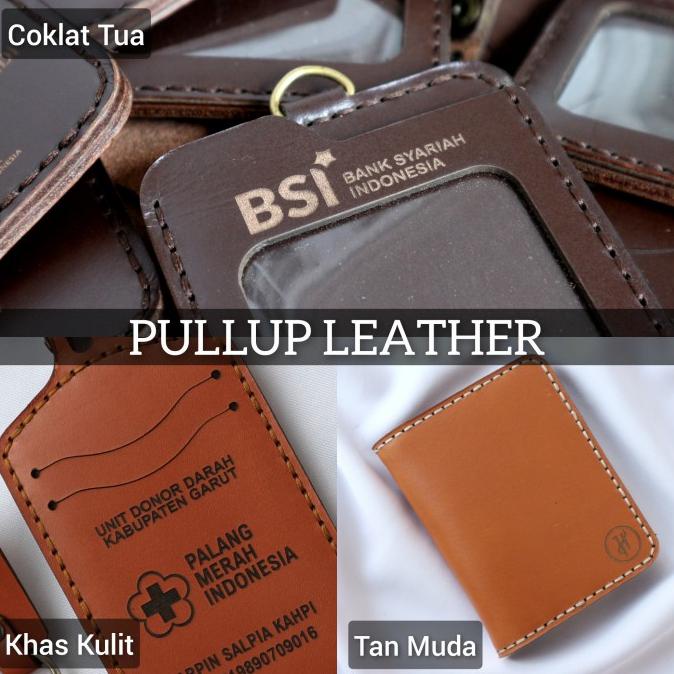 

BAYAR DITEMPAT Custom ID Card holder Kulit Name Tag Lipat asli flip magnet PREMIUM TERJAMIN Kode 714