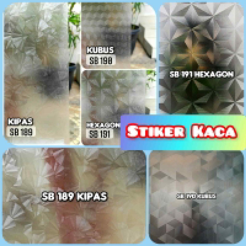 SUNBLAST KACA  SB 189 190 191 SUN BLAST MOTIF KIPAS KUBUS HEXAGON WALLPAPER STICKER STIKER DINDING STIKER KACA PINTU JENDELA DAPUR KAMAR MANDI