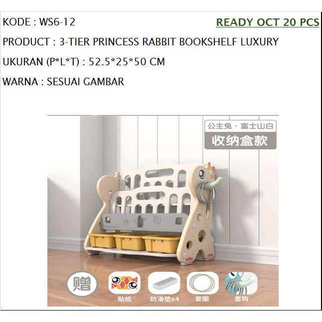 Rak buku kelinci jerapah bookshelf box anak mainan besar rak