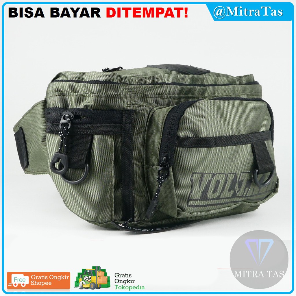 Waist Bag Nylon Saku Sablon Bahan Denim! Tas Termurah!