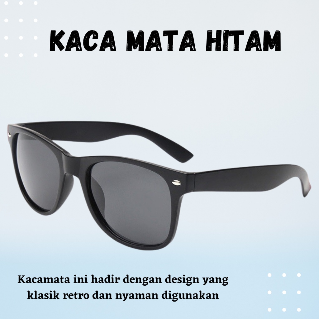 [ FREE BUBBLE ] KACA MATA HITAM - KACAMATA RETRO STYLE - 1125