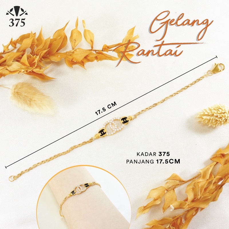 GELANG RANTAI SIMPLE WANITA MOTIF CHANEL SIMPLE