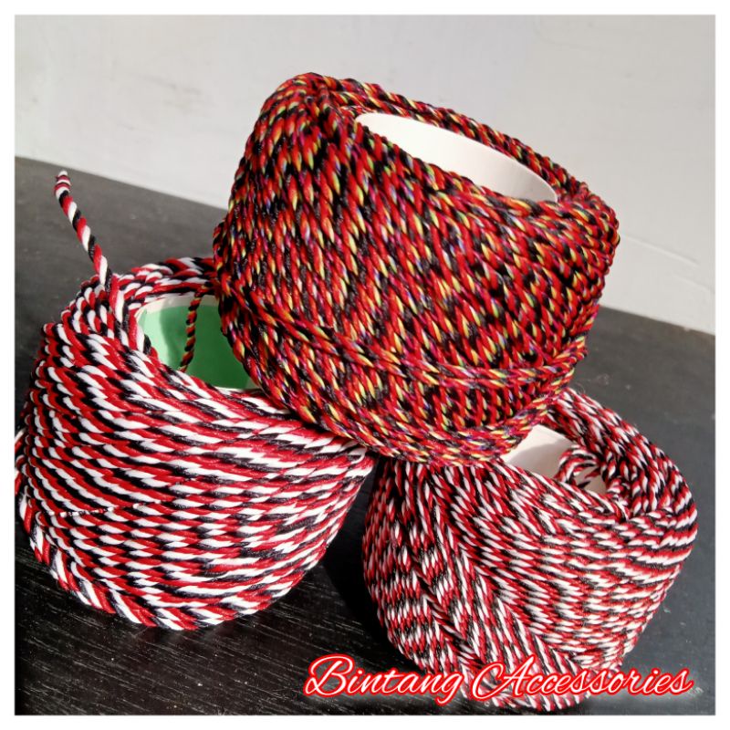 Tali Tridatu Polyester Bahan Gelang Tridatu 1mm 2mm (10meter)