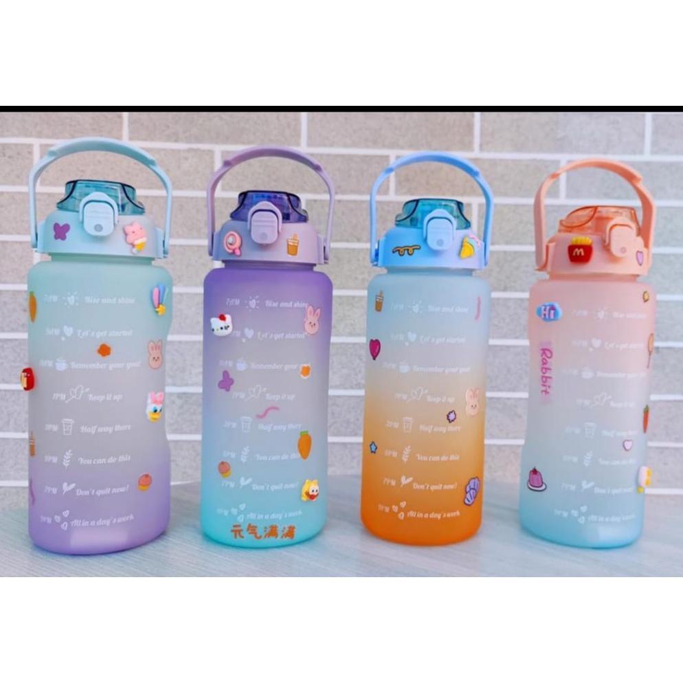 BOTOL MINUM MOTIVASI BOTOL VIRAL UNIK LUCU 2 LITER TERLARISS...,,,,,
