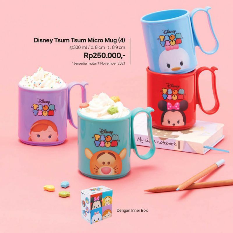 

Tuperware Disney Tsum Tsum Micro Mug 4pcs Gelas