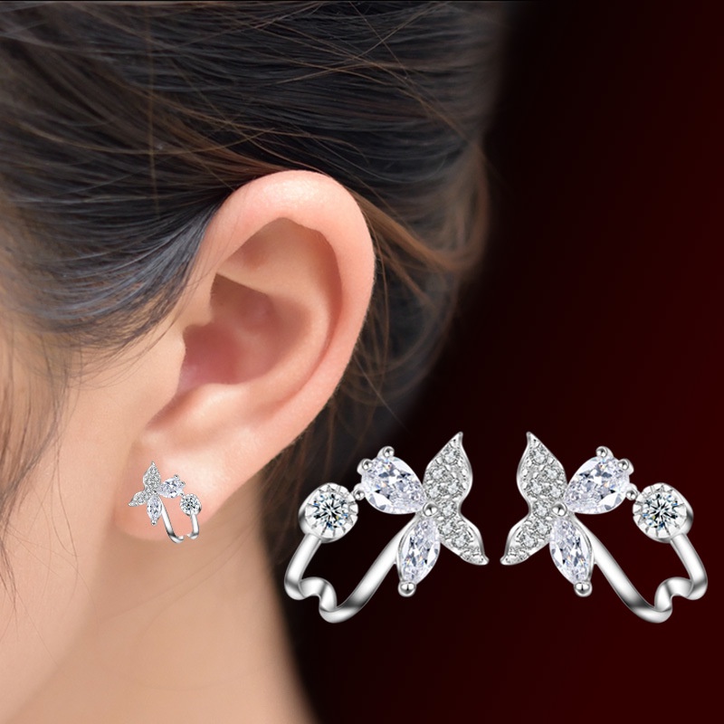 925 Perak Anting Anting Wanita Glamour iris Perhiasan Fashion/Subang Telinga anting perempuan