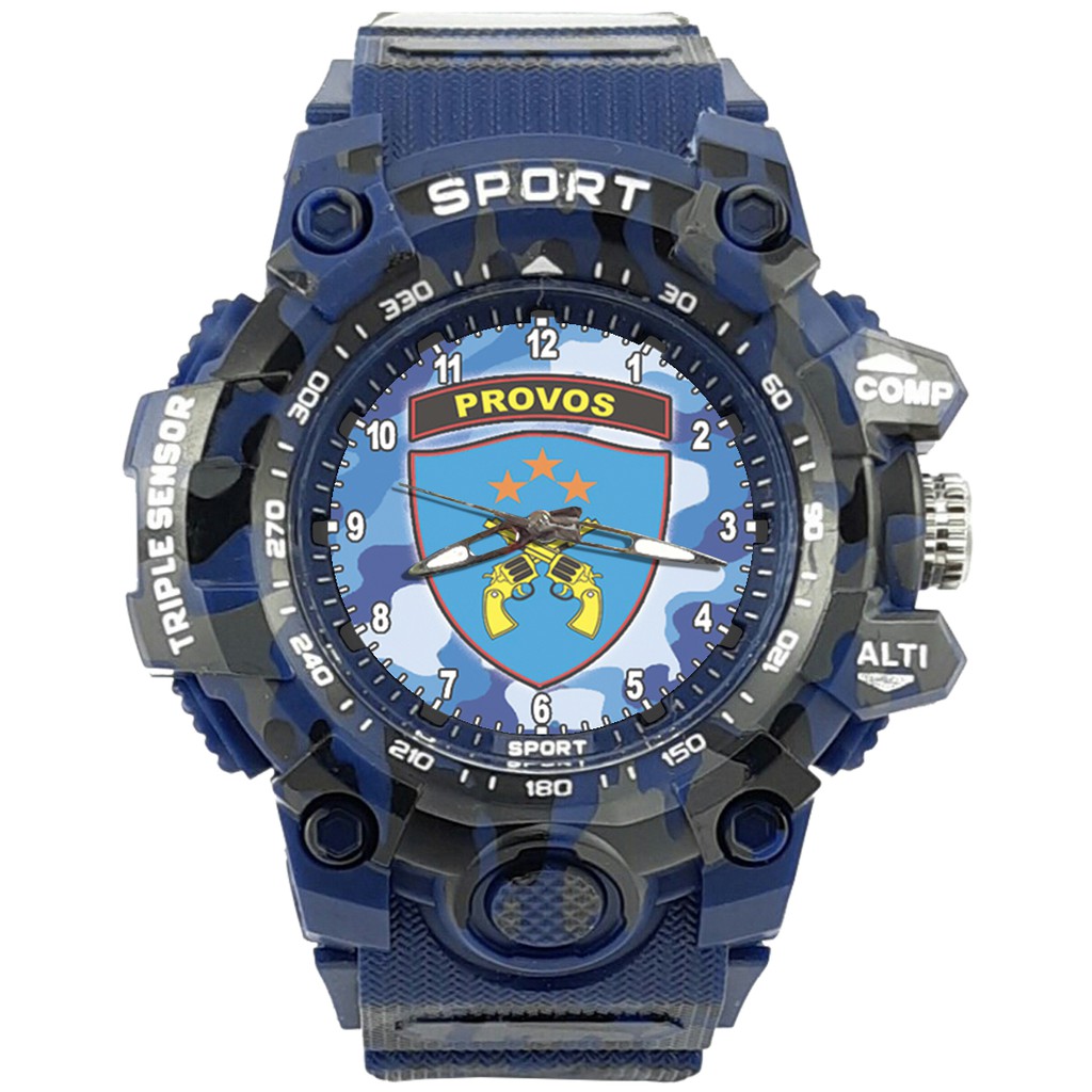 {Istimewa} Jam Tangan LOGO PROVOS 3 Biru Army Water Resistant