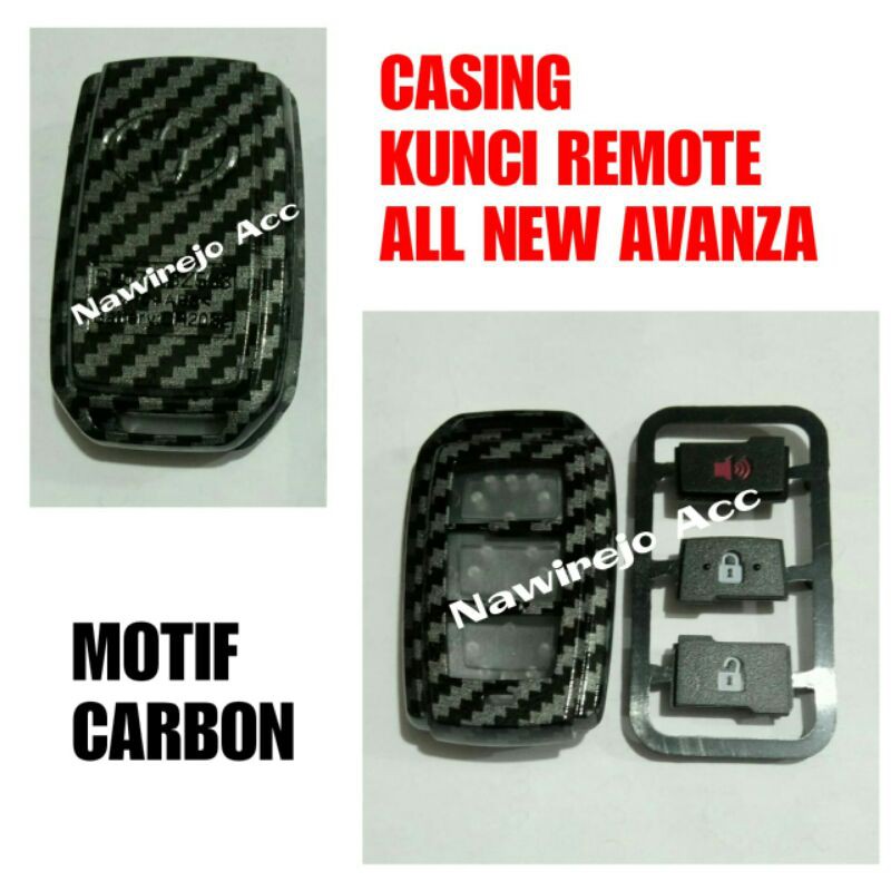 Casing Remote Kunci Mobil All New Avanza 2012,2013,2014 Motif Carbon