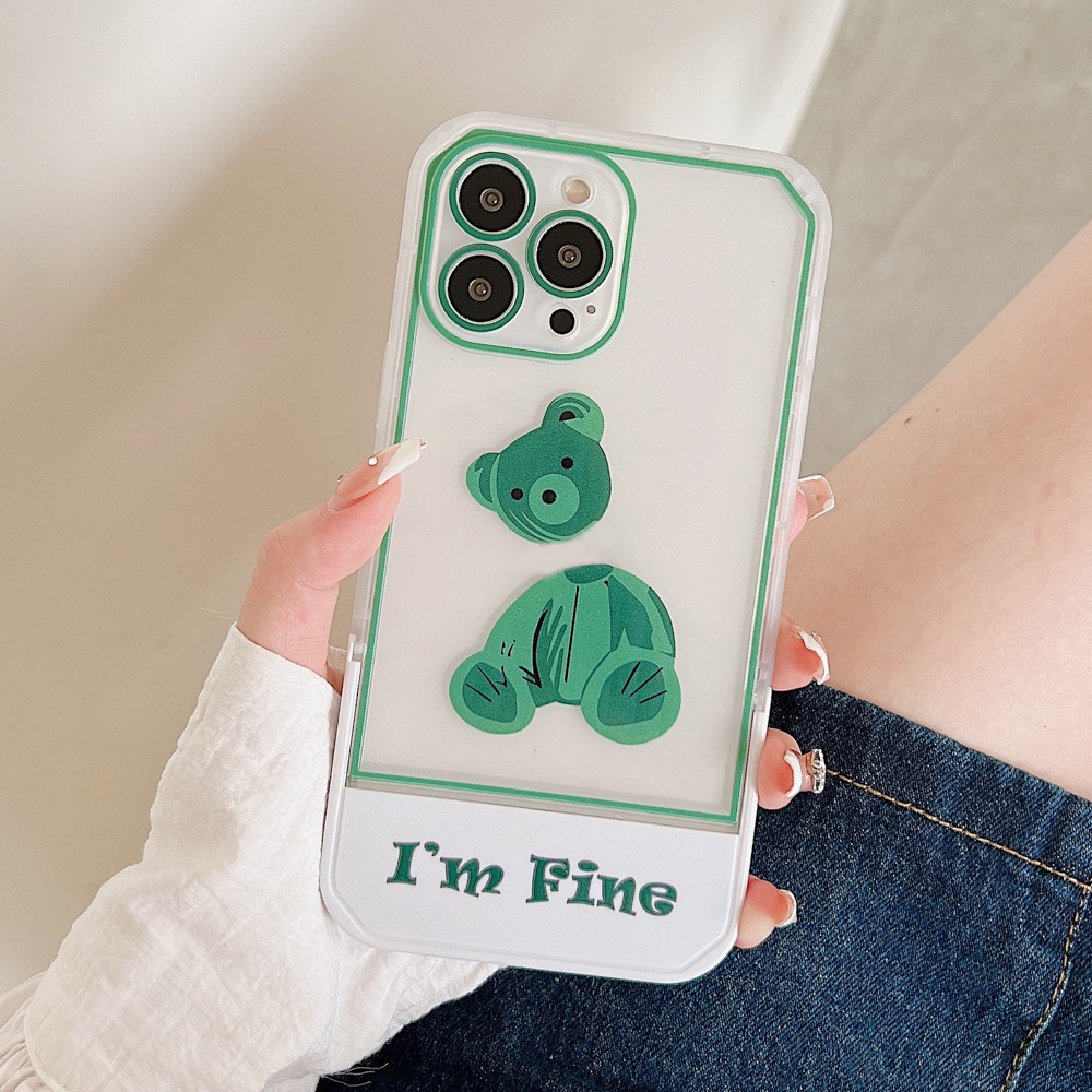 Soft Case Hp Gambar Kartun Beruang Untuk iPhone 13pro / Max / X / XS Max / XR / 11promax / 12pro