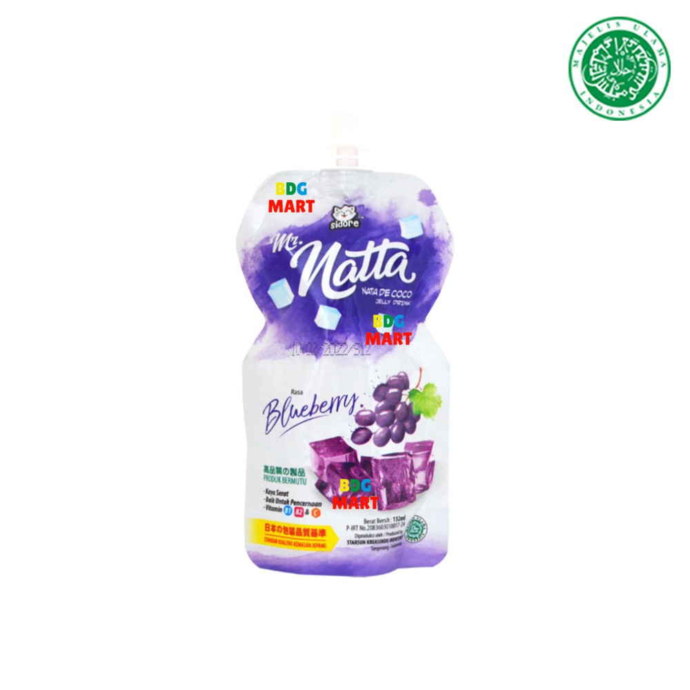 

Sidore Mr.Natta Blueberry Nata De Coco Jelly Drink Halal MUI - 132ml