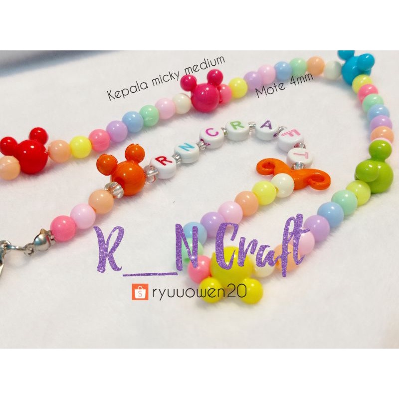 Strap masker nama anak kuda kumis /Tali masker custom nama anak/ Kalung masker custom nama anak