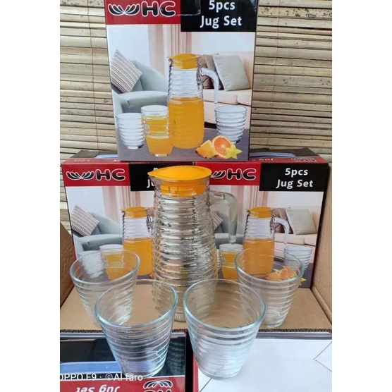 Teko Set Cangkir Kaca / Water Jug Set HC