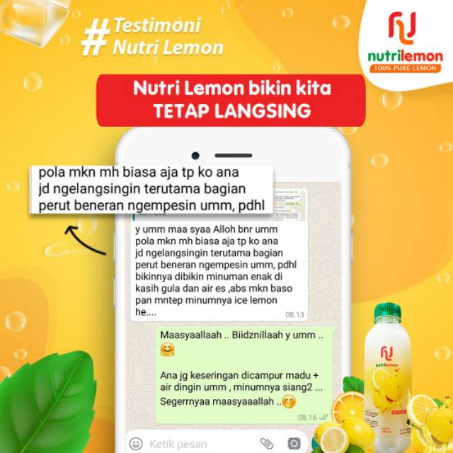 Nutri Lemon 100% Pure Lemon Original - Diet Lemon Untuk Kesehatan dan Pelangsing Dari OSB