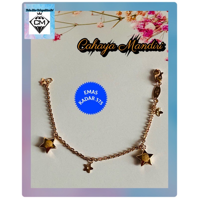 Gelang Emas Anak Kadar 375 (8K) Berat +/- 1,85 Gram