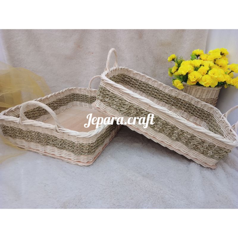 

Nampan kuping mix pandan 40x30/ Tempat air minum dan kue