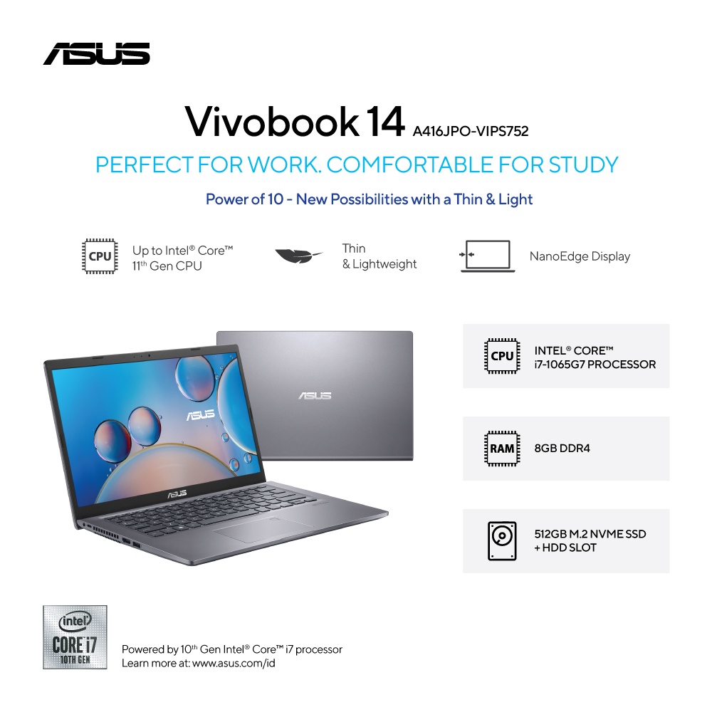 Asus VivoBook A416JPO-VIPS752 /Core i7-1065G7/8GB/512GB