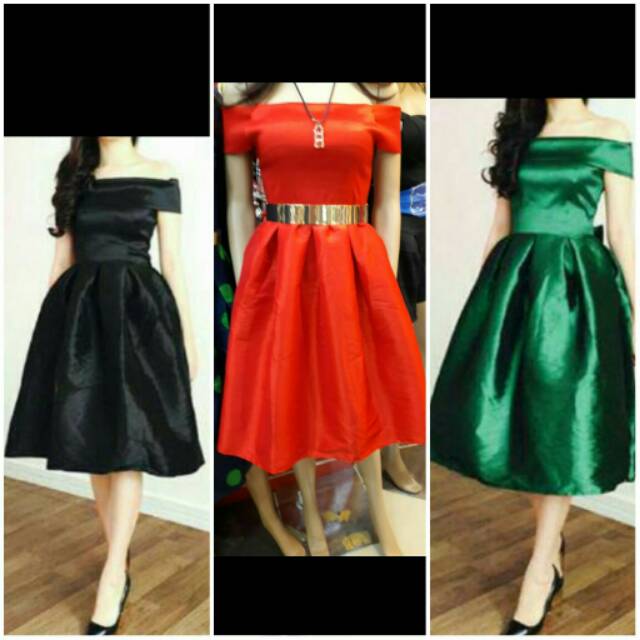 REAL PICT Dress Sabrina IMPORT Bangkok / GAUN PESTA WANITA SATIN MEWAGH PREMIUM