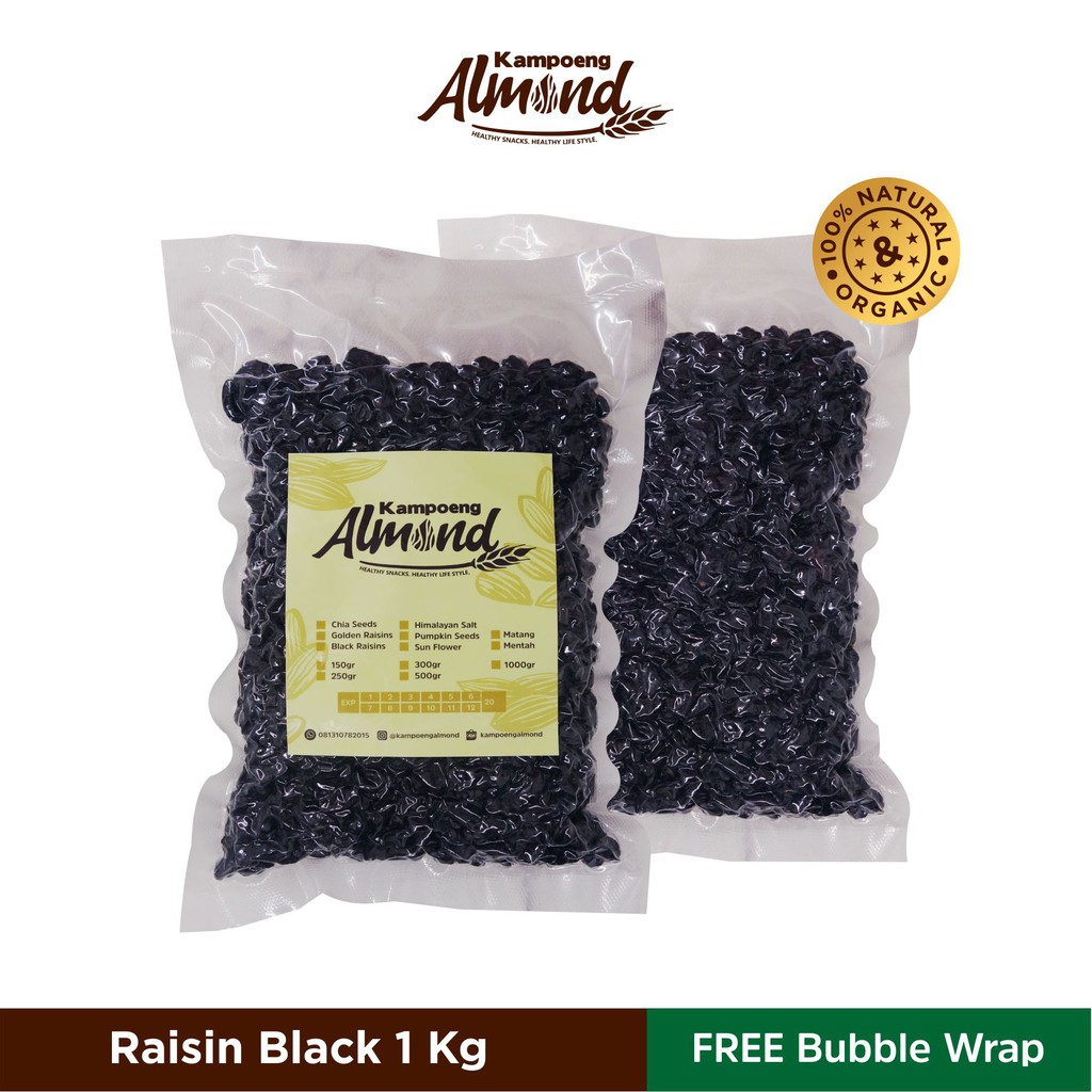 

Organic Black Raisins / Kismis Uk. 1 KG