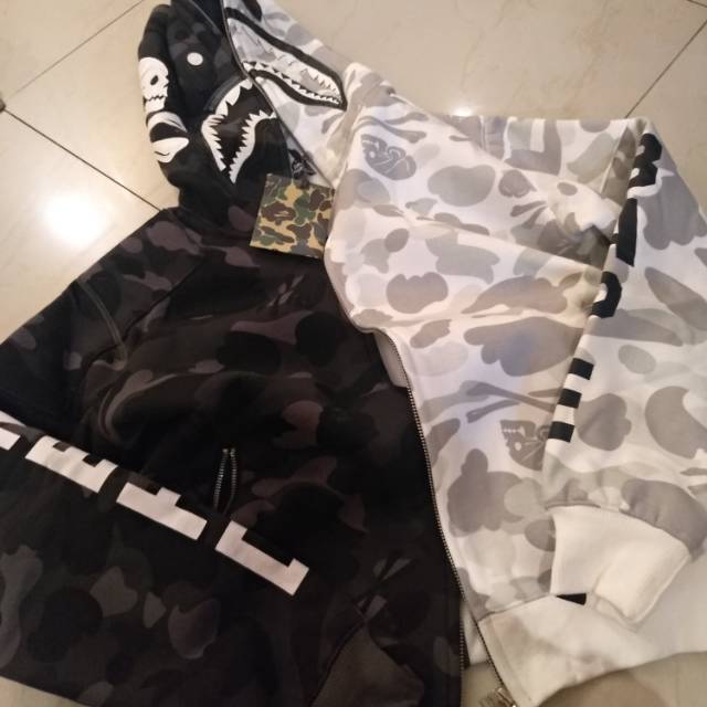 BAPE X NEIGHBORHOOD NBHD CAMO GREY | WHITE HOODIE (TMN TITIP JUAL CPT)