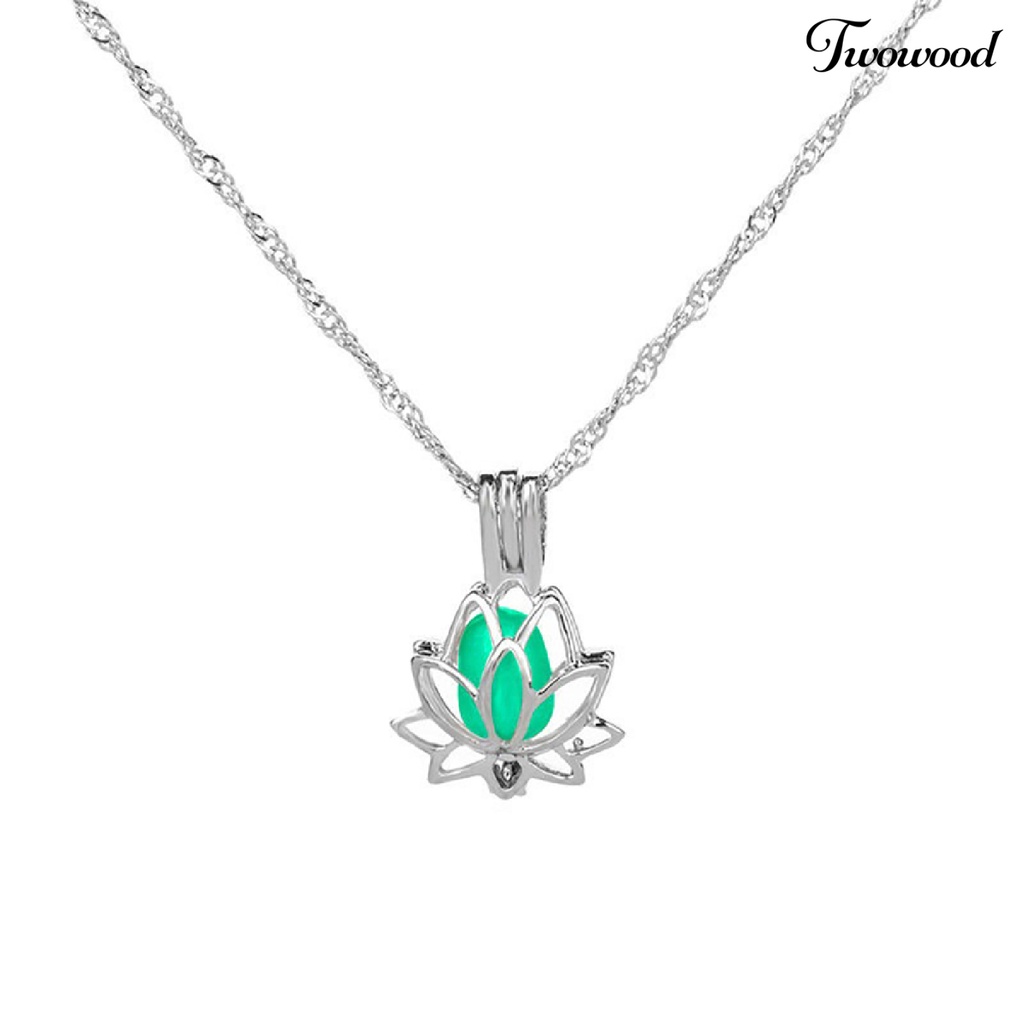 Kalung Rantai Dengan Liontin Lotus Hollow Bahan Alloy Untuk Wanita