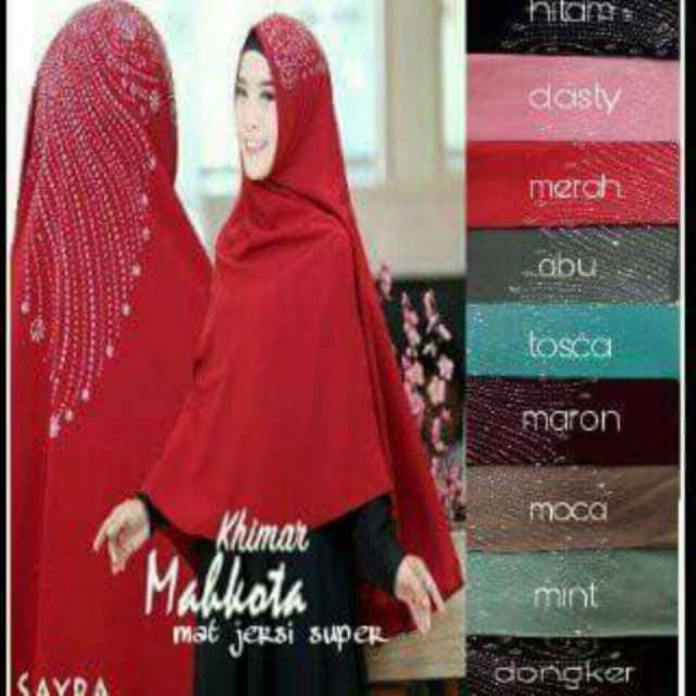Unik [PROMO HIJAB] Khimar syari mahkota payet murah Berkualitas