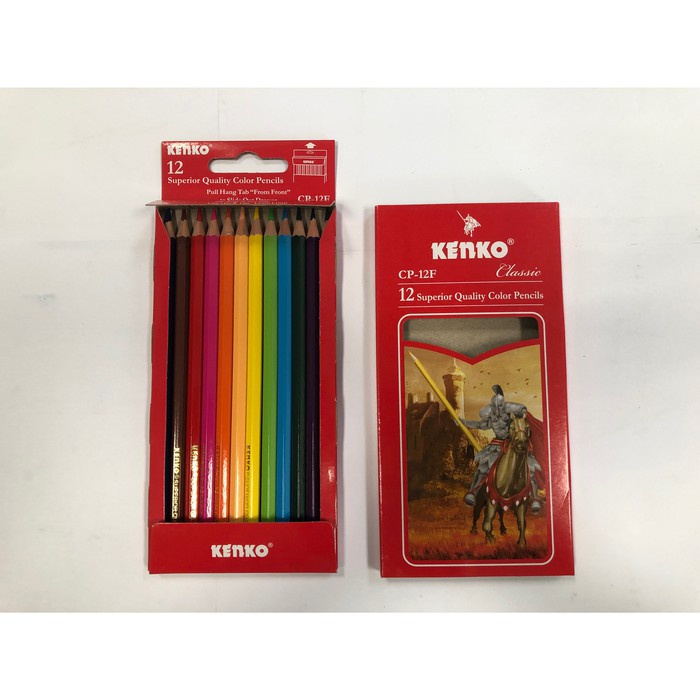 Pensil Warna Kenko 12 Color Pencil CP-12 Non Wood Erasable