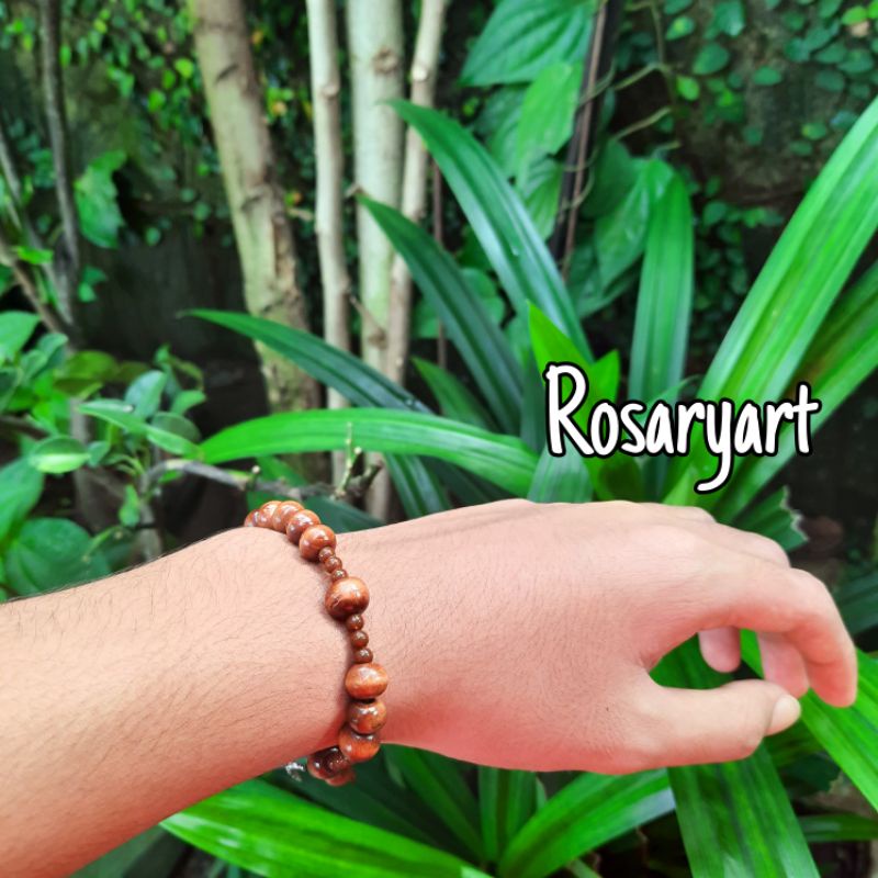 ROSARIO GELANG SALIB KAYU 8mm