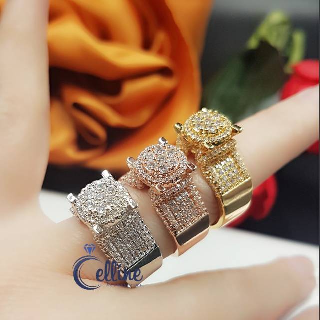 Cincin lapis emas/cincin titanium/cincin swaroski/CINCIN VR | Shopee