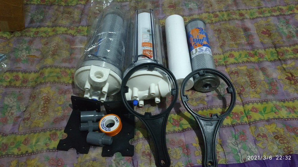 Penjernih Air Filter Air 2 Tabung Housing Nanotec 10 Drat 1/2 Atau 3/4 Bening