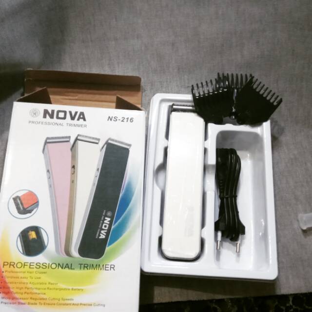 Alat cukur jenggot rambut 3 sisir bisa charge baterai profesional nova ns-2