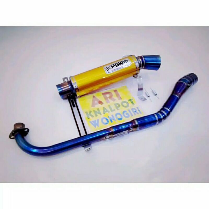 knalpot PDK Silincer gold leher bluemoon Jupiter Z Vega Shogun Supra kharisma smash