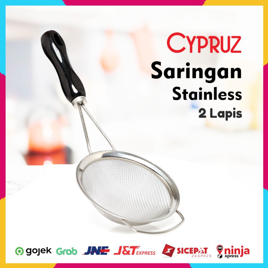 Cypruz Saringan Stainless Strainer 2 Lapis