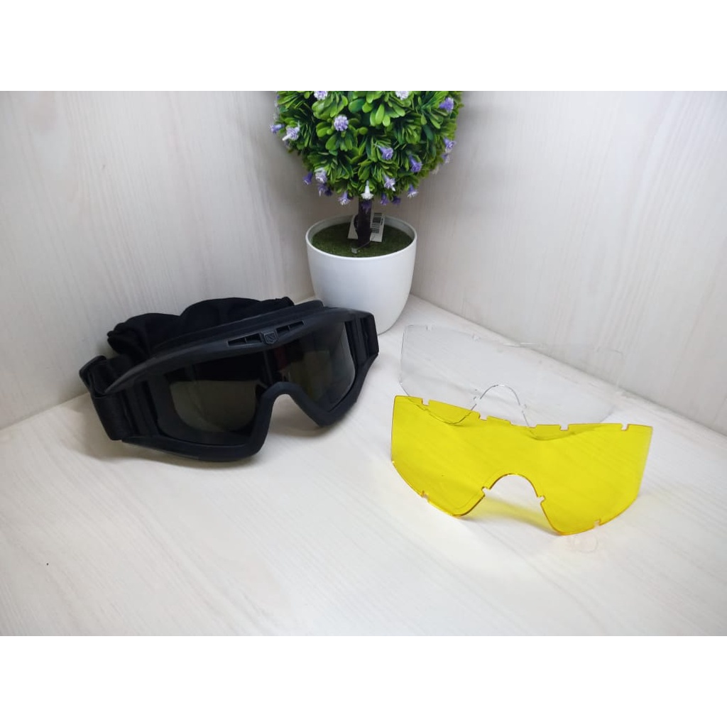 Kacamata Eyewear Revi5ion Outdoor / Rider Hitam Set Import