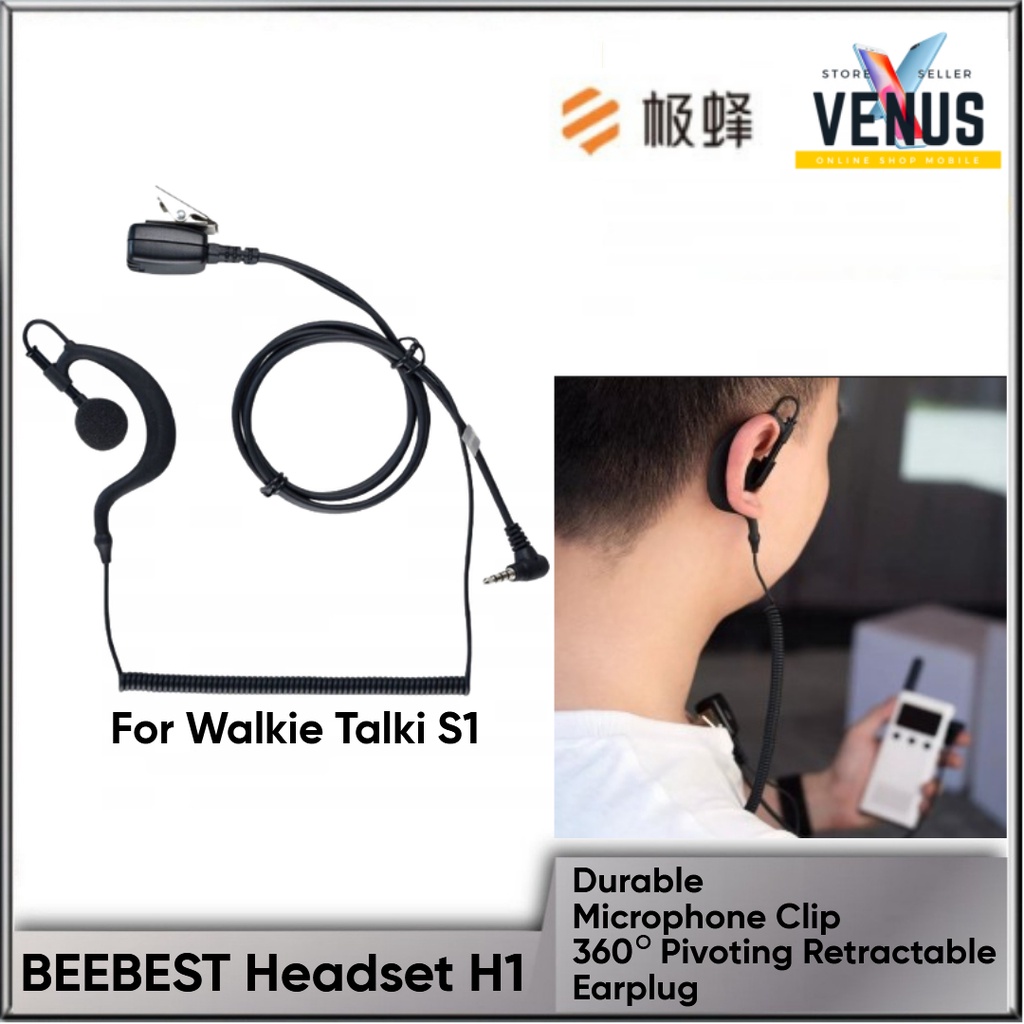 BEEBEST Headset H1 Single Earpiece Ear-hook Earphone for Walkie Talkie