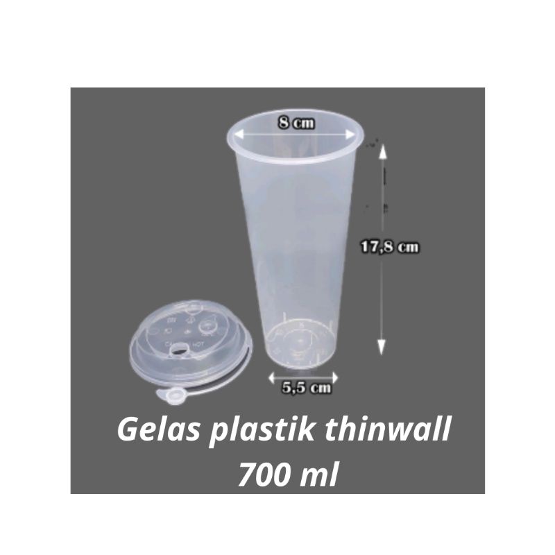 gelas plastik 24 Oz / 700 ml / gelas plastik thinwall / gelas plastik tebal / cup serbaguna