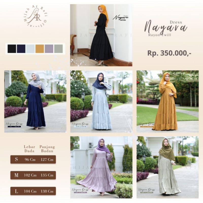 Arrafi Dress Nayara | Gamis Dress Polos Rayon Twill Arrafi