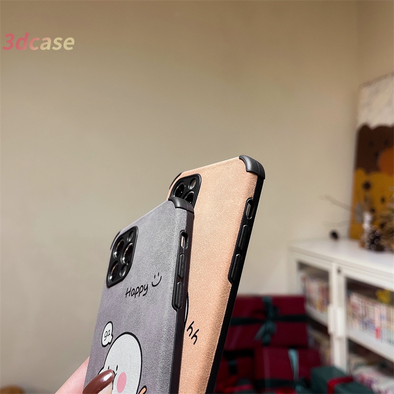 Soft Case Compatible For IPhone 11 12 PRO MAX 11 12 6 7 6S 8 Plus X XR XSMAX Se 2020 6SPlus 7Plus 6Plus 8Plus XS A9 A5 A53 2020 A7 A5S A15 A54 A3S The New Tide Brand Duck Lamb Skin Leather Phone Case