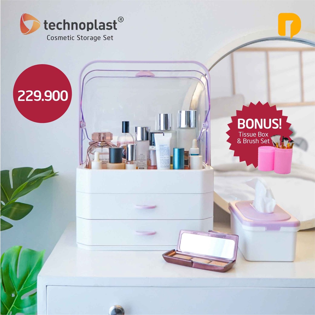 COSMETIC STORAGE SET TEMPAT PENYIMPANAN KOSMETIK TECHNOPLAST