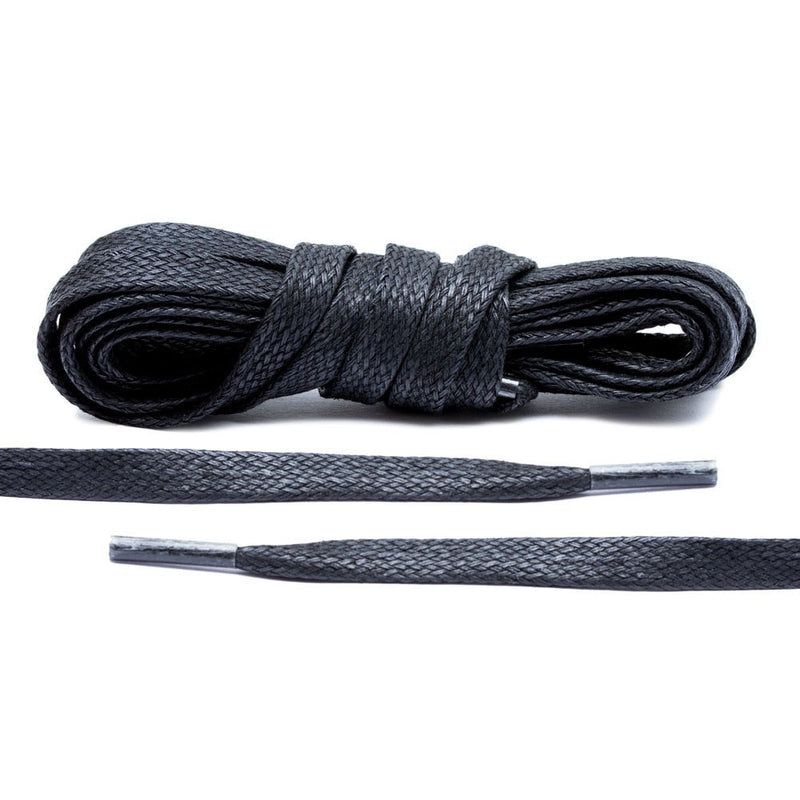 SAMPARAN Tali Sepatu Lilin Pipih Gepeng Shoelaces Waxed Premium Flat White Black Putih Hitam 8 MM Panjang 120 CM 150 CM 170 CM