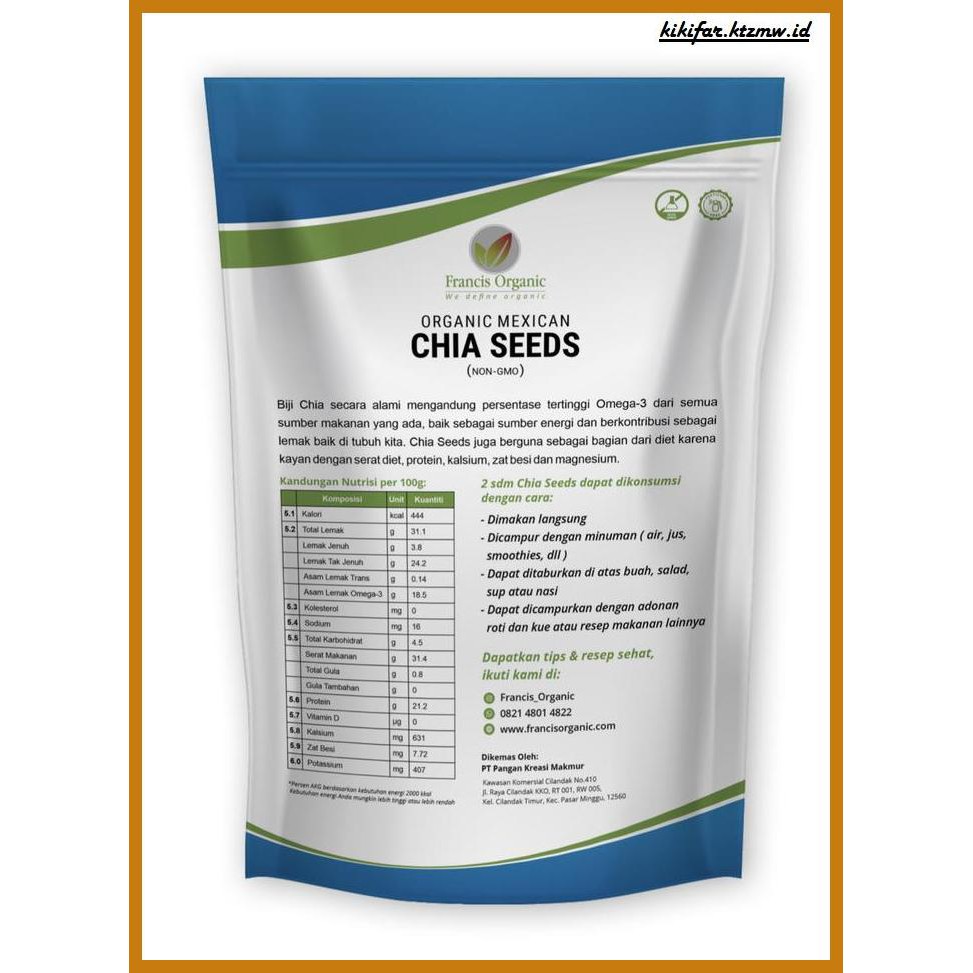 

Makanan-Kering- Organic Black Chia Seed Mexico / Chia Seed Mexico Organik ( 500Gram ) -Aneka.