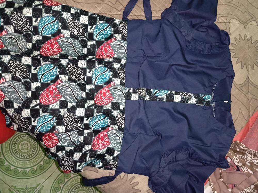 Ori Atasan Blus Batik Wanita Modern Halus Dolby Kombinasi Brokat Polos