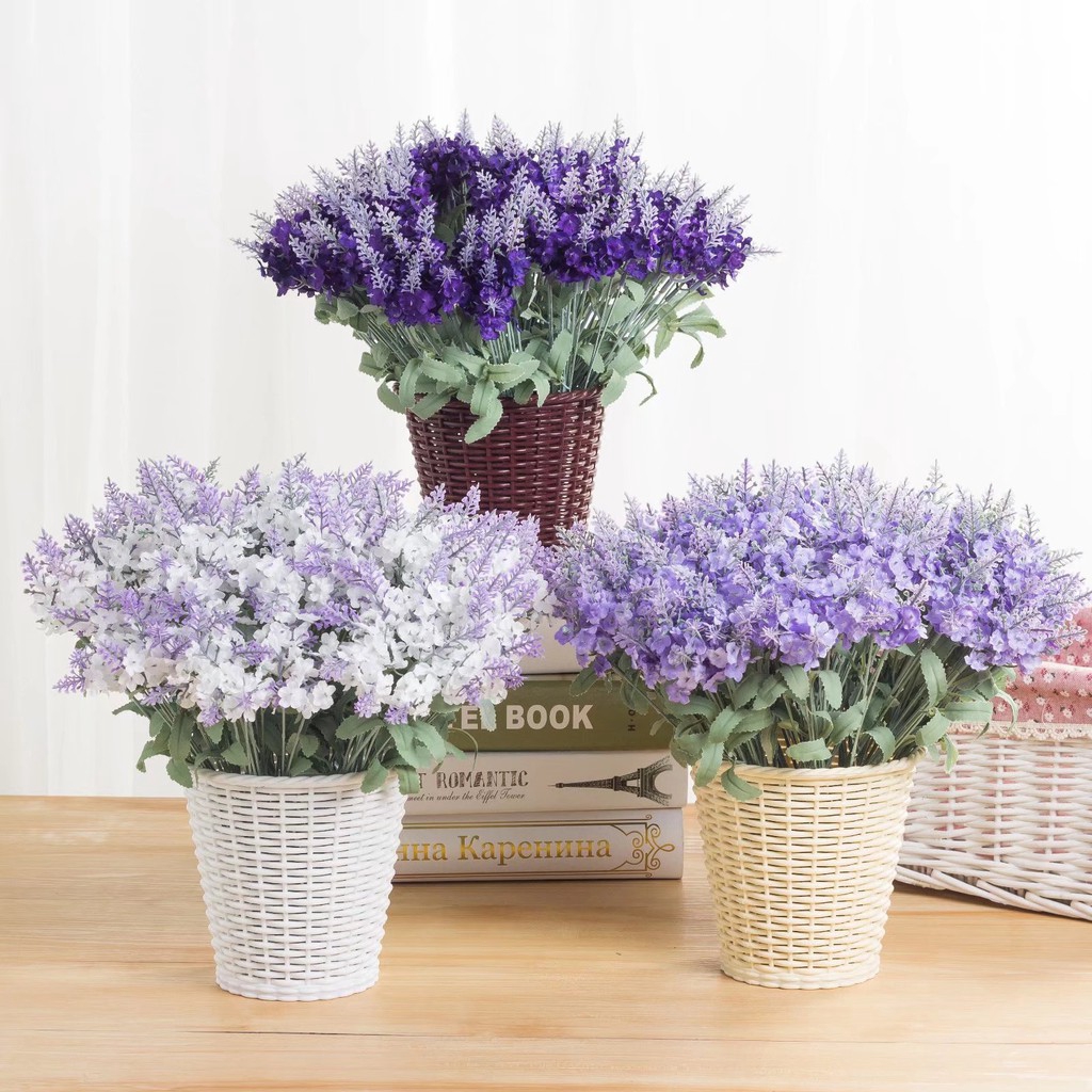 1pc 10 heads Bunga Buatan PLASTIK LAVENDER Bunga Palsu 1pc 10 heads Bunga Buatan PLASTIK LAVENDER Bunga Palsu