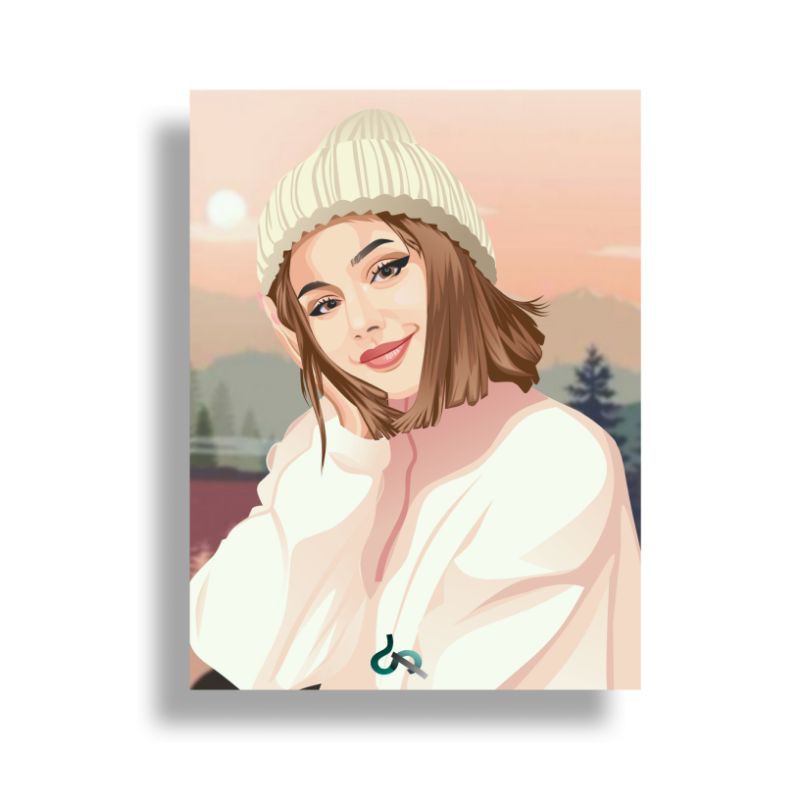 Vector Art/ Vector wajah/ vektor potrait kado hadiah ulangtahun wisuda aniversary softfile