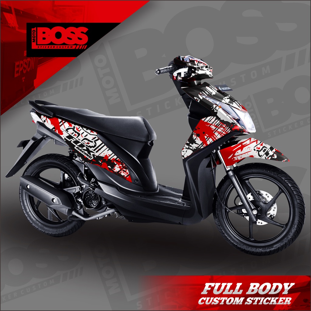 Decal Sticker Honda Beat Fi 2013 2014 2015 Full Body Sticker Decal Beat Fi 2013 2014 2015 Motif fox