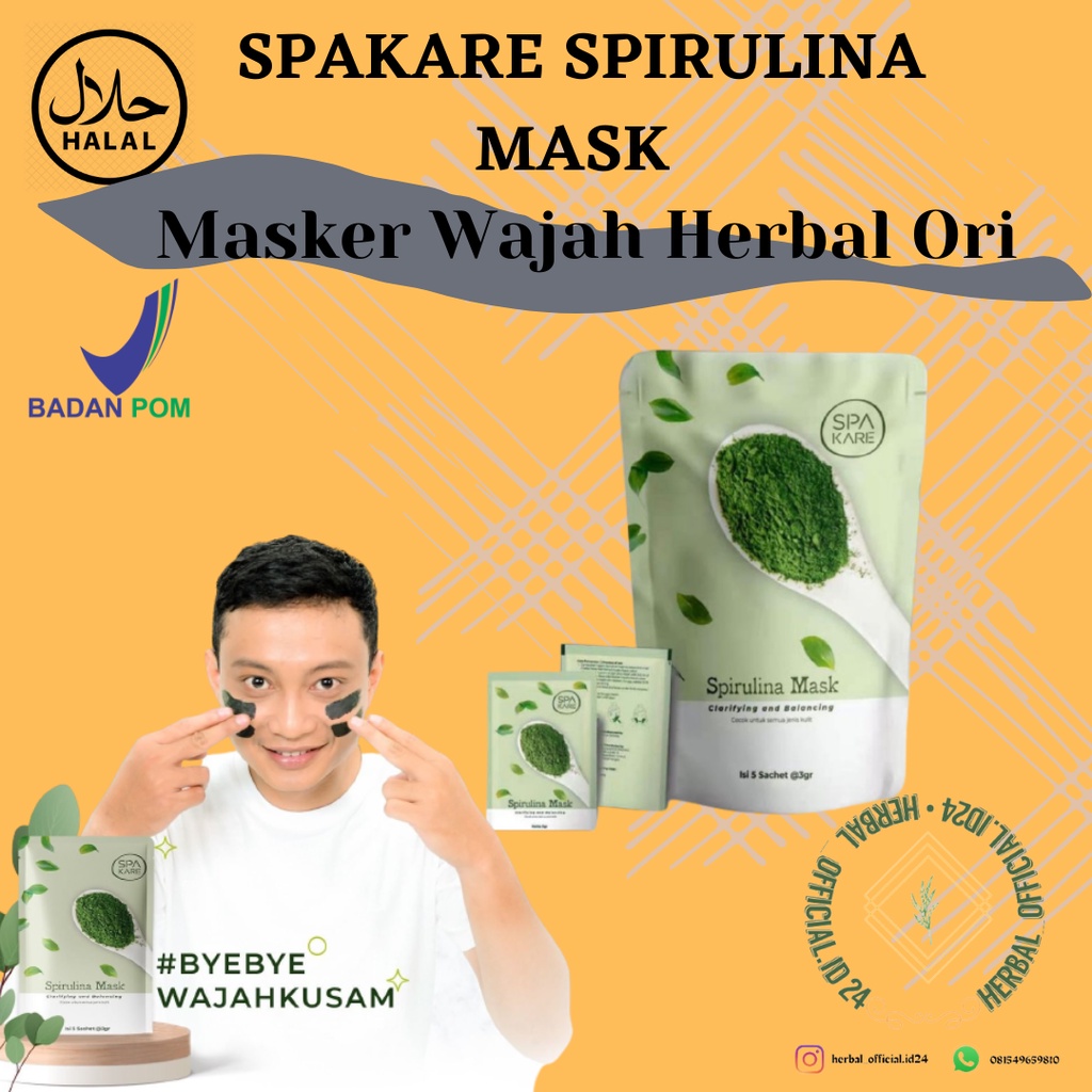 mask spirulina spakare 2 sachet,spirulina ori tiens, mask spirulina spakare original tiens, masker w