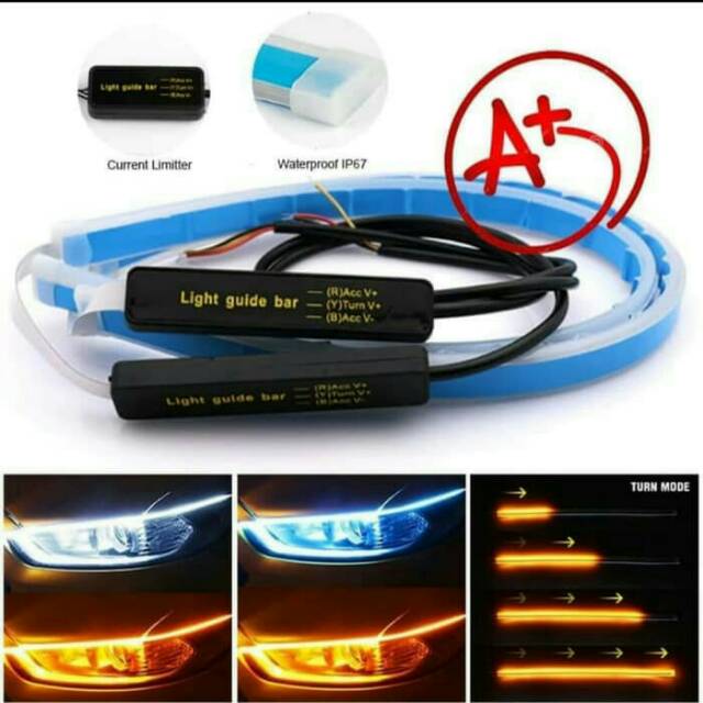 Lampu Alis Mobil Avanza Ertiga Car LED DRL + SEN SIGN (isi 2 / R-L)